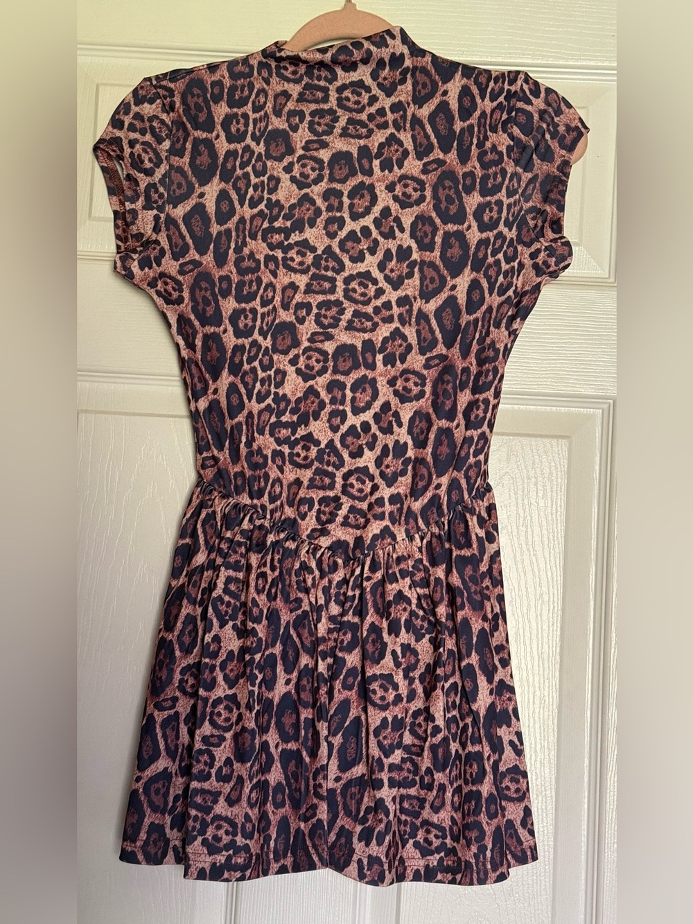 *SALE* Dolls Kill - Leopard Print Short Sleeve Open Back Dress - Brown & Black